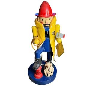 Kurt‎ S Adler Wooden Franky Fireman & Dalmatian Dog Nutcracker 12" (no ladder)